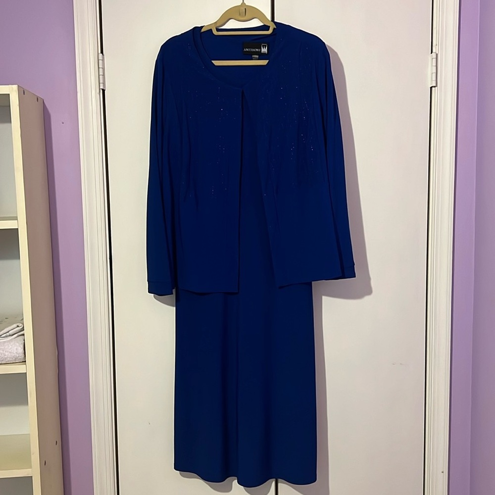 Anthony Design XL Jacket and L shortsleeve Dress in cobalt